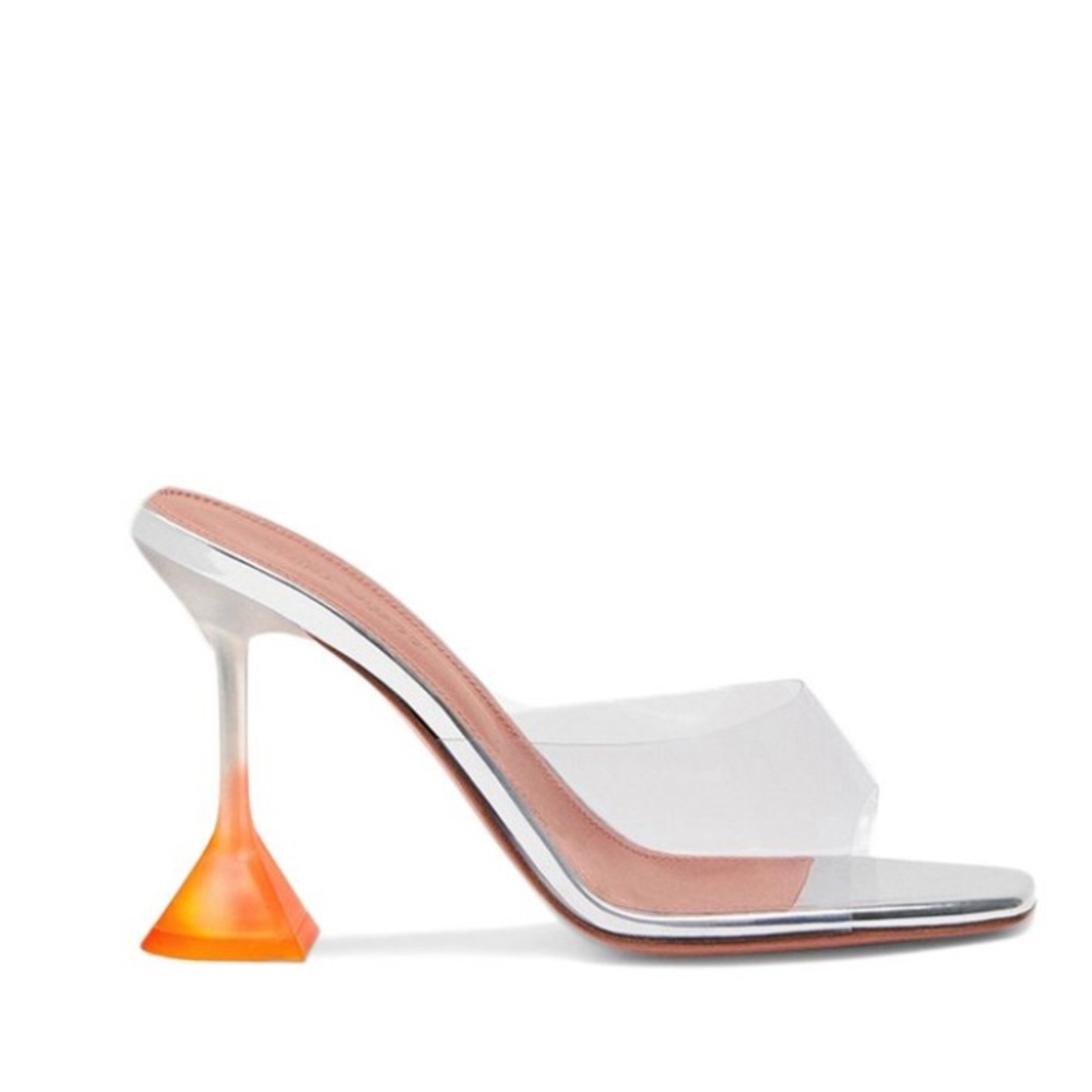 Amina Muaddi Lupita Glass Mules - New